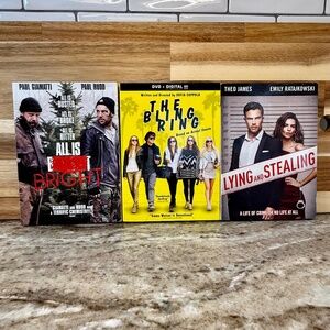 Crime & Dark Comedy DVD Bundle – All Is Bright, The Bling Ring, Lying & Stealing